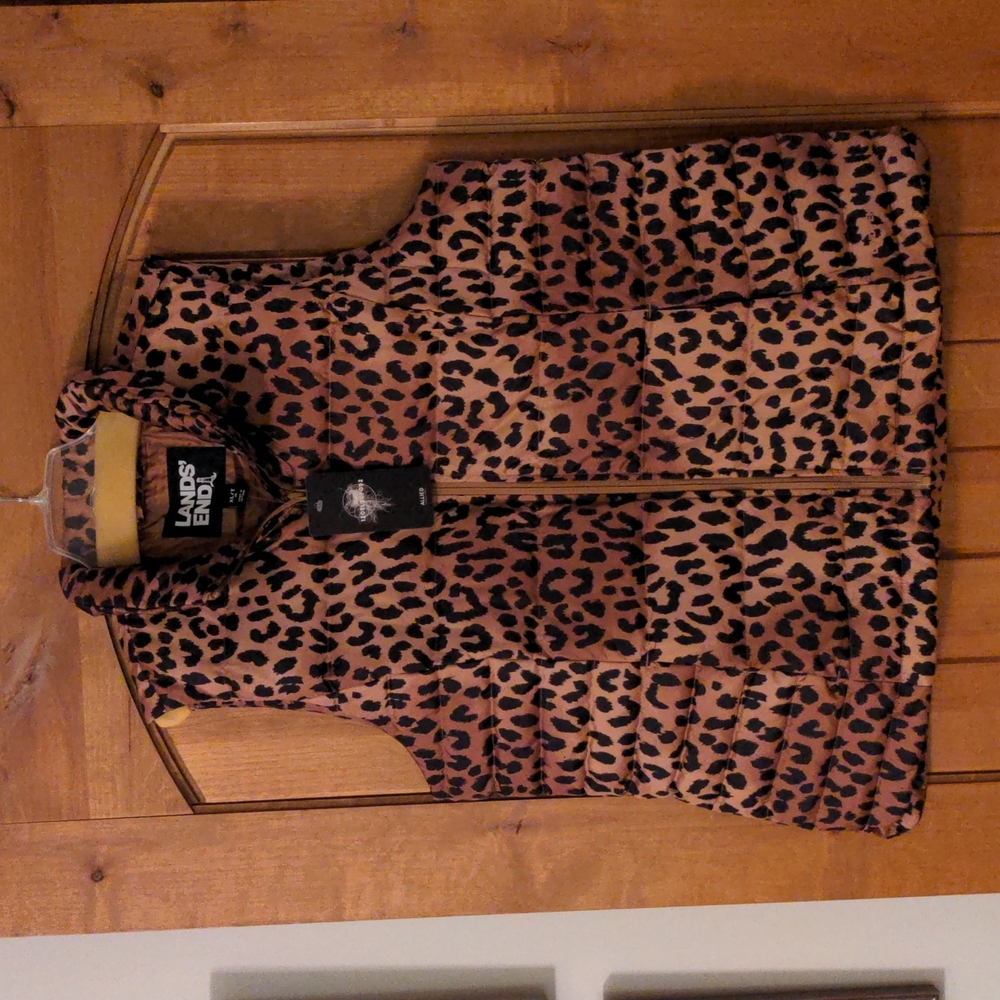 Leopard puffer vest